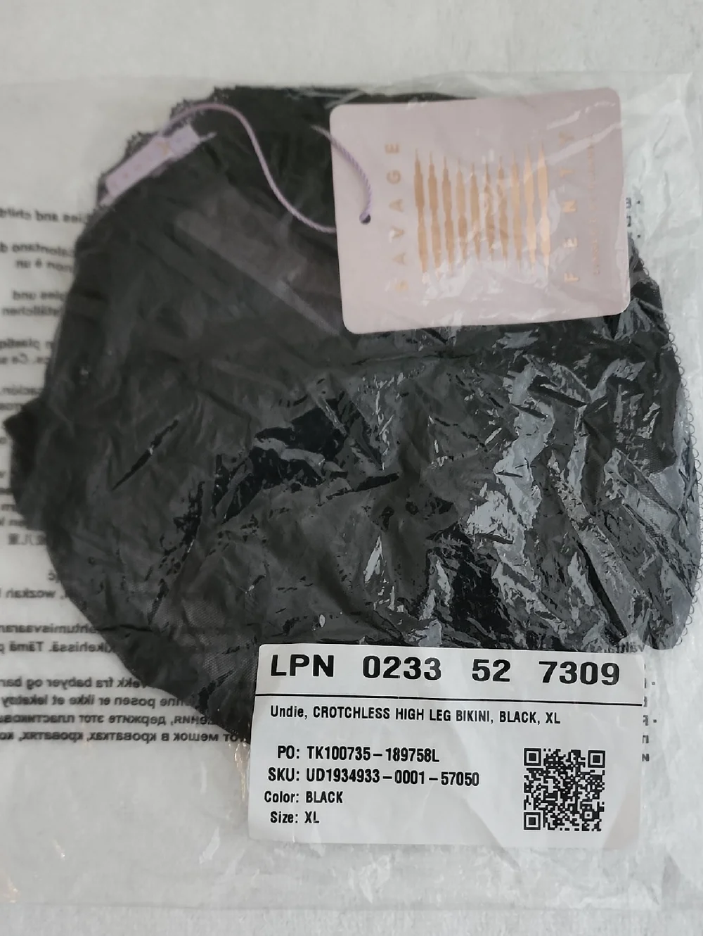 Savage X Fenty Black Crotchless High-Leg Bikini - Picture 2 of 8